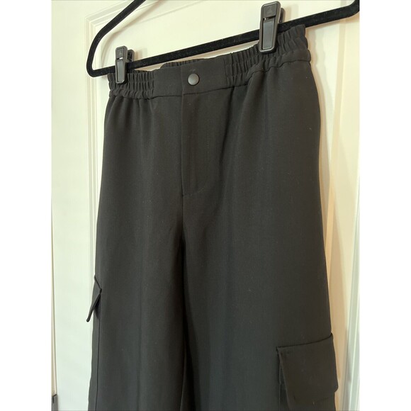 WAYF Black Wide Leg Cargo Trousers XS - Picture 2 of 7